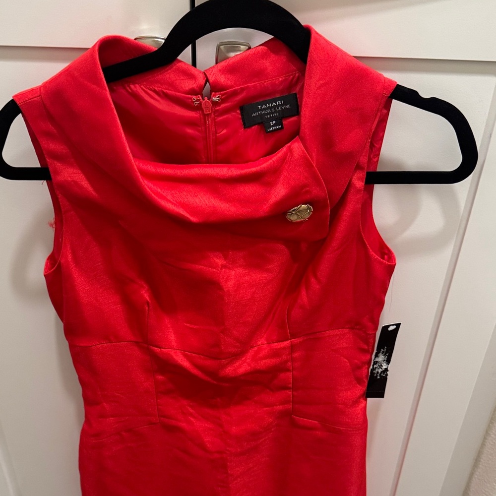 Tahari Vibrant Red Mini Dress